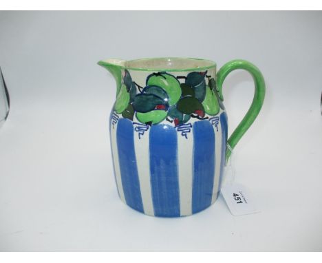 Scottish Painted Pottery Jug Signed Bough EA1922, 14.5cm high, chipped and cracked