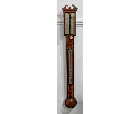 Stephen Bithray (successor to Joseph Smith), Royal Exchange, London - a 19th century mahogany stick barometer, having silvere