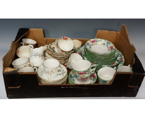 A quantity of miscellaneous ceramics to include: A Royal Doulton Floradora Green pattern six person dining set comprising din