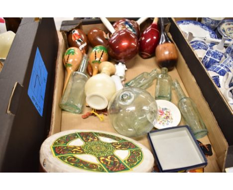 A selection of musical maracas and glass bottles