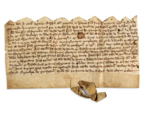 Four charters recording - a lease of meadow land in Menston, Yorks., and a grant of Nicholas  a lease of meadow land in Menst
