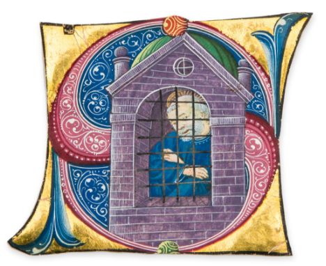 St. Peter bound in prison, - historiated initial most probably from an Antiphoner  historiated initial most probably from an 