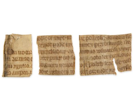 Three small fragments most probably - from the Legenda Aurea of Jacobus de Voragine in Old Czech...  from the  Legenda Aurea 
