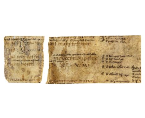 Strip from a very early copy of Corpus - Iuris Civilis , manuscript in Latin on parchment [probably France...  Iuris Civilis 