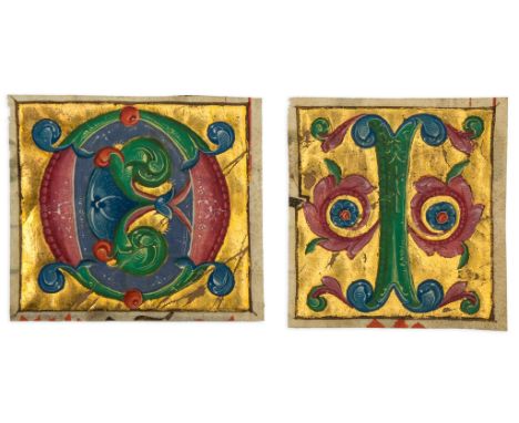 Two finely illuminated initials, - on parchment [north east Italy , last quarter of the fifteenth...  on parchment [north eas