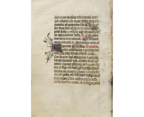 Four leaves from the Throckmorton Hours, - in Latin, on parchment [England, c .1425] Four leaves, single column  in Latin, on