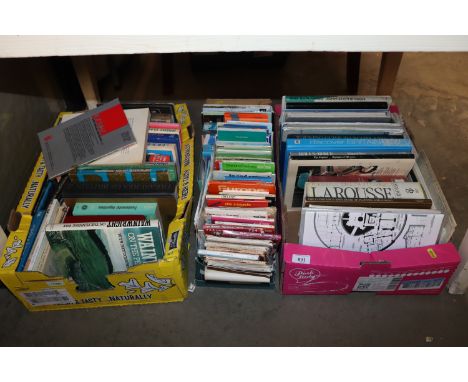 Four boxes of various books and Ordnance Survey maps