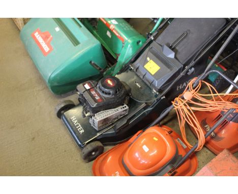 A Hayter Hawk rotary mower, with grass box and Briggs & Stratton sprint 375 engine