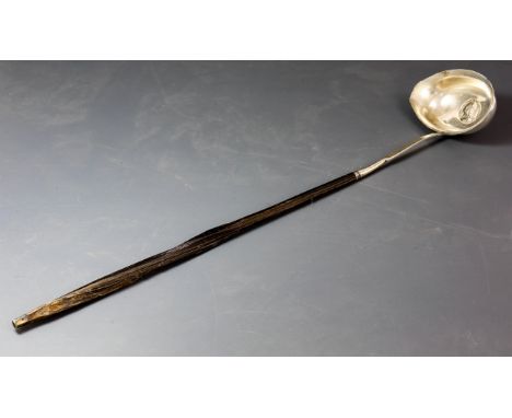 Georgian silver coin set punch ladle 