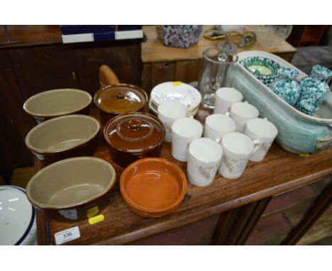 A quantity of Mayfair floral decorated coffee cups and saucers; small pottery vases and jugs etc. 