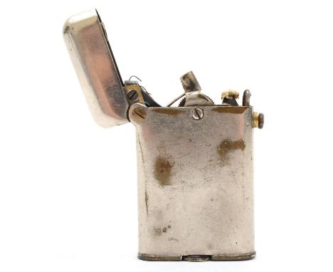 Thorens, a nickel plated semi automatic petrol lighter, pat. 40891658 x 35mm 