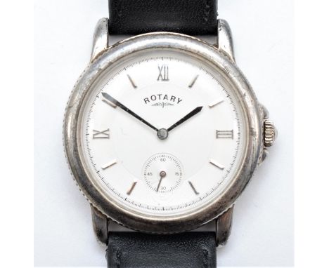 Rotary, a silver manual wind wristwatch, Birmingham 1998, 33mm, original strap and clasp 