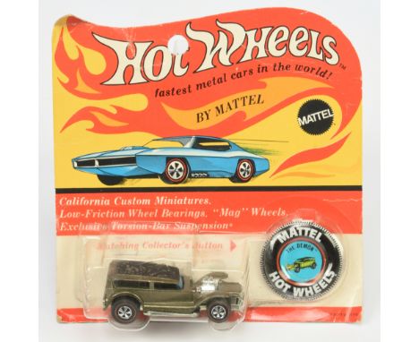 Hot Wheels (Mattel) Redliners - "The Demon" - metallic green body, black roof - Good to Excellent in Factory sealed blister p