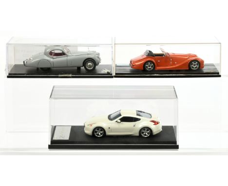 HPI Racing &amp;&nbsp; Spark group of models - (1) Jaguar XK10 Coupe 1952 - missing rear bumper /rear light; (2) HPI-racing F