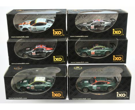 Ixo group of Racing Cars - Including (1) Aston Martin DBR9 - Light blue/ orange body with racing number 009; (2) Aston Martin