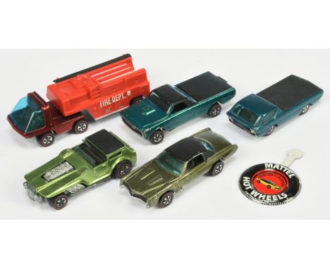 Hot Wheels Redliner group of models - Including Custom Eldorado - with Mattel Hot Wheels Custom Eldorado - green body, black 