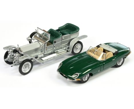 Pair of Franklin Jaguar E Type &amp; Rolls-Royce - (1) 1961 Jaguar E-Type Franklin Mint Precision models; (2) Franklin Mint L
