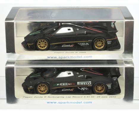 Spark pair of Pagani Zanda models - (1) R Nurburgring Lap Record 6:45.50-29 June 2010; (2) Pagani Zanda R 2009 - Mint in Exce