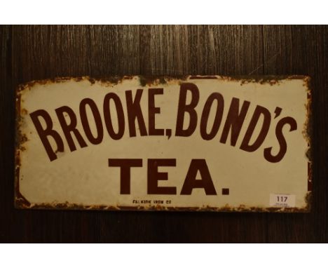 A Early 20th century Brooke Bond Tea enamel advertising sign, double sided