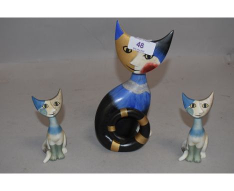 Goebel 20th century ceramic figures of cats by Rosina Wachtmeister