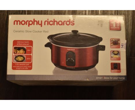Morphy Richards ceramic slow cooker in red as new unopened
