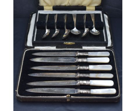 A cased set of six George VI silver teaspoons, having Art Deco influenced terminals, marks for Sheffield 1945, maker Cooper B