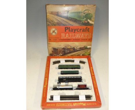 Three boxes of vintage boxed train sets, to include Triang RS4 set (incomplete), Trix Junior train set with some boxed track