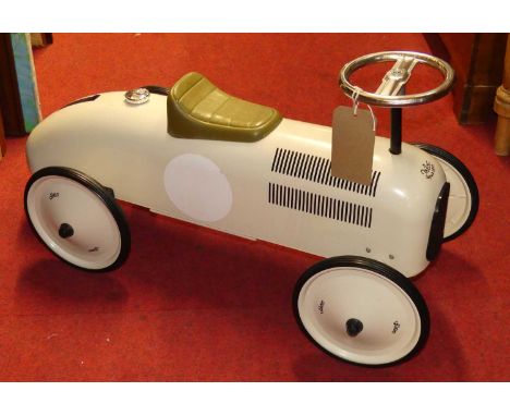 A Vilac cream painted child's vintage style pedal car, length 73cm