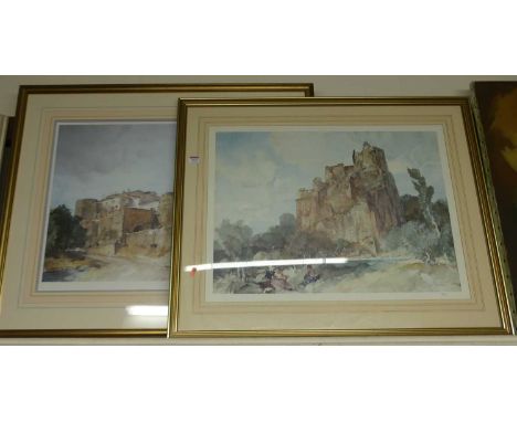 William Russell Flint (1880-1969) - Bathers on a riverbank with ruins beyond, lithograph, unsigned but numbered 780/850, 50 x