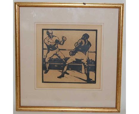 Nicholson, William - an Almanac of Sport, first edition Heinenmann, lithographic print of pugilists, 23 x 23cm; together with