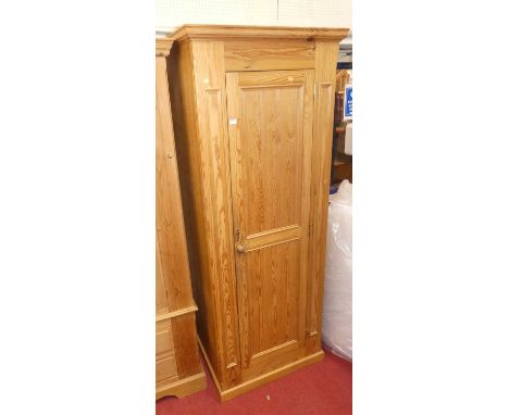 A modern pine single door wardrobe, w.76cm 