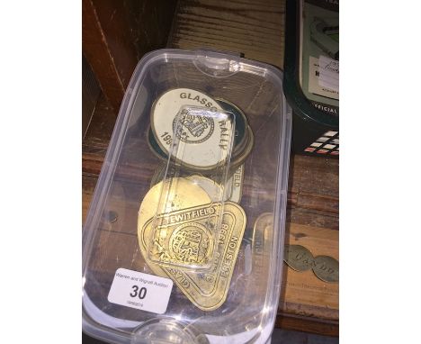 13 Brass and enamel Glasson Rally plaques 