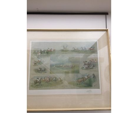 After Alfred Bright, "Jenkinstown's Grand National", limited edition racing print, 60cm x 41cm, signed in pencil, glazed and 