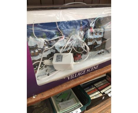 A Premier light up village scene in box 