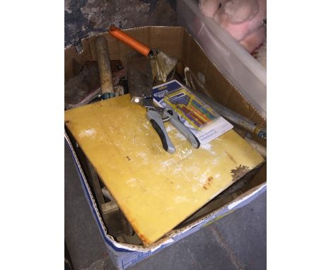 A box of assorted tools 