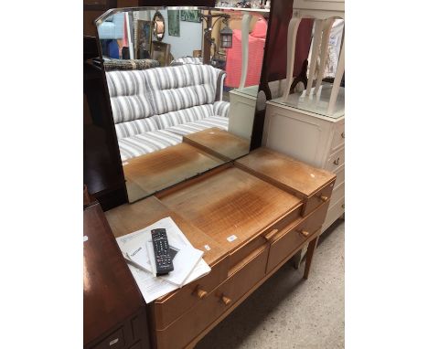 A vintage light oak dressing table 