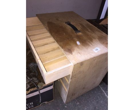 A plywood toolbox with drawers 