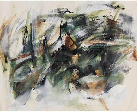 Peter Brüning     1929 Düsseldorf - 1970 Ratingen Ohne Titel. Um 1960. Öl auf Leinwand.  Otten 363. 80 x 100 cm (31,4 x 39,3 