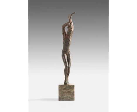 Renée Sintenis     1888 Glatz/Schlesien - 1965 Berlin Kleine Daphne. 1917/18. Bronze mit rotbrauner Patina. Auf Marmorsockel.