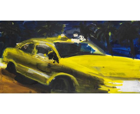 Rainer Fetting     1949 Wilhelmshaven - lebt und arbeitet in Berlin Taxi South Beach. 2015. Öl auf Leinwand.  Verso signiert,