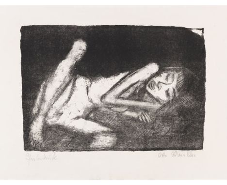 Otto Mueller     1874 Liebau/Riesengebirge - 1930 Obernigk bei Breslau Mädchen auf der Liege (3). 1919. Lithografie.  Karsch 