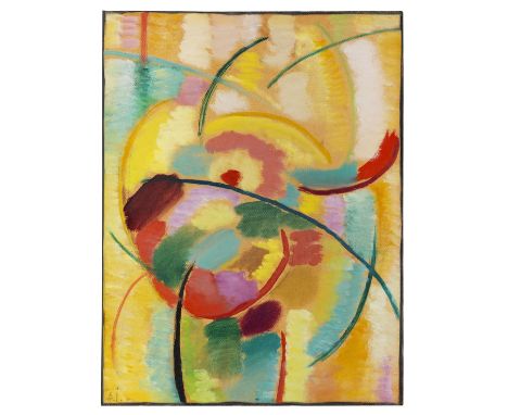 Alexej von Jawlensky     1864 Torschok - 1941 Wiesbaden 119001494. Um 1917. Öl auf leinwandstrukturiertem Papier.  36 x 27,2 