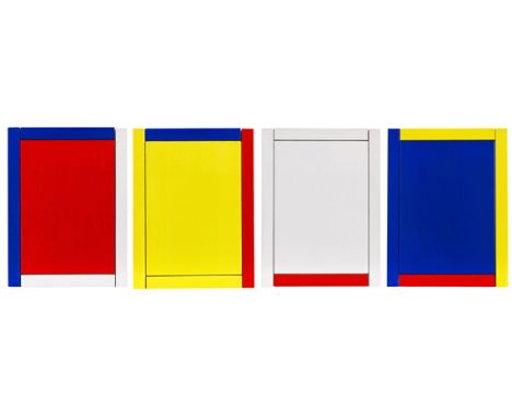 Imi Knoebel     1940 Dessau - lebt und arbeitet in Düsseldorf DIN XVI B1-B4 (4-teilig). 1995. Acryl auf Holz und Vierkant-Alu