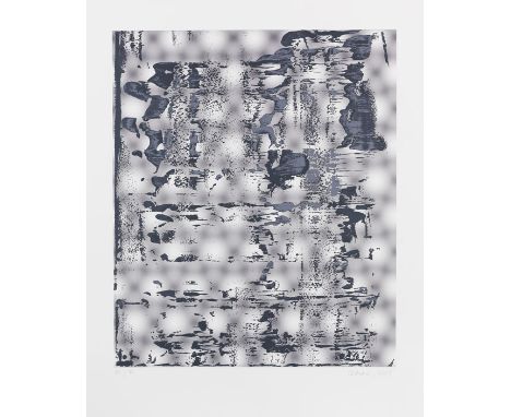 Gerhard Richter     1932 Dresden - lebt und arbeitet in Köln Graphit. 2005. Serigrafie in vier Grautönen über Offsetdruck.  B