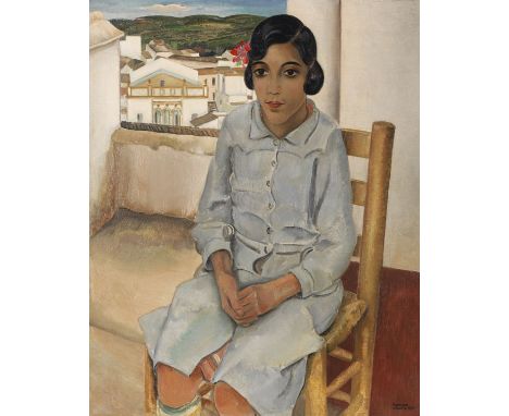 Harmen Meurs     1891 Wangen - 1964 Speude/Ermelo Carmelita. 1931. Öl auf Leinwand.  Rechts unten signiert und datiert. Verso
