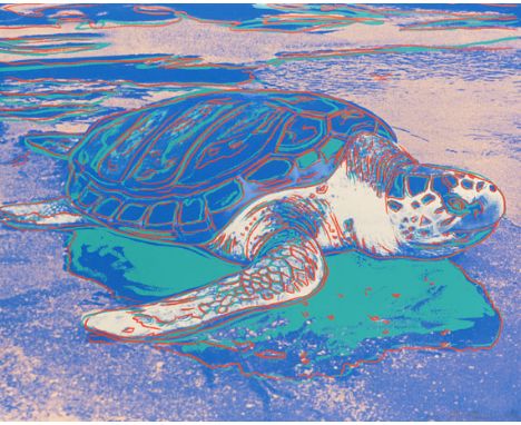 Andy Warhol     1928 Pittsburgh - 1987 New York Turtle. 1985. Farbserigrafie.  Feldman/Schellmann/Defendi II.360A. Signiert u