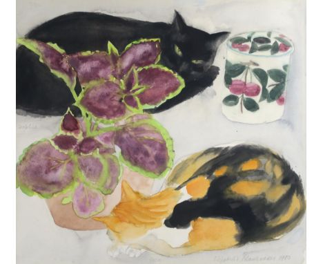 ELIZABETH VIOLET BLACKADDER RA RSA RSW RGI DLitt (1931-2021) COCO, SOPHIE AND WEMYSS - 1980 Watercolour on paper, signed lowe