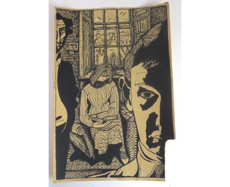 ALASDAIR GRAY (SCOTTISH 1934-2019) EARLY SELF PORTRAIT (1957) Lithograph, 33 x 22cm (13 x 8.75") 'Alasdair J Gray 1957' inscr