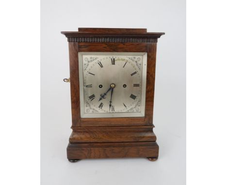 Please note this clock is not a Westminster&nbsp;Chiming clock, but strikes on a gongA WOODEN MANTLE CLOCKthe brushed metal d
