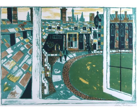 JULIAN TREVELYAN (BRITISH 1910-1988) CORPUS COLLEGE Lithograph in colours, singed lower right, numbered (70/70), 38 x 54cm (1